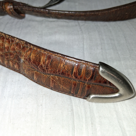 Brighton Brown Leather Belt with Silver Buckle - Picture 2 of 10